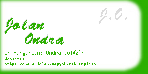 jolan ondra business card